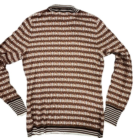 NWT etcetera Turtleneck Sz M Brown Black White Sweater A283 - Picture 2 of 7